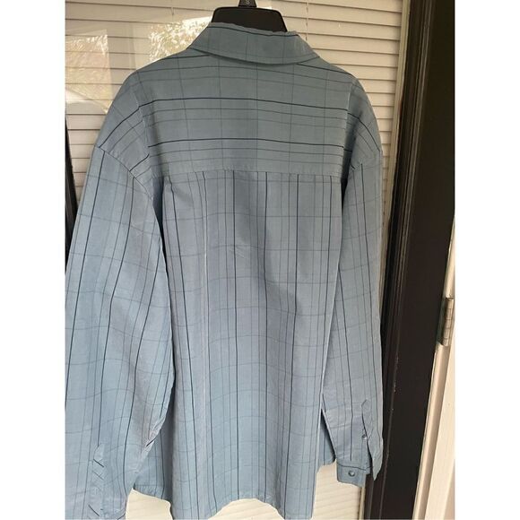 REI men’s Long sleeve button down Shirt Blue Striped Size L - Picture 6 of 8